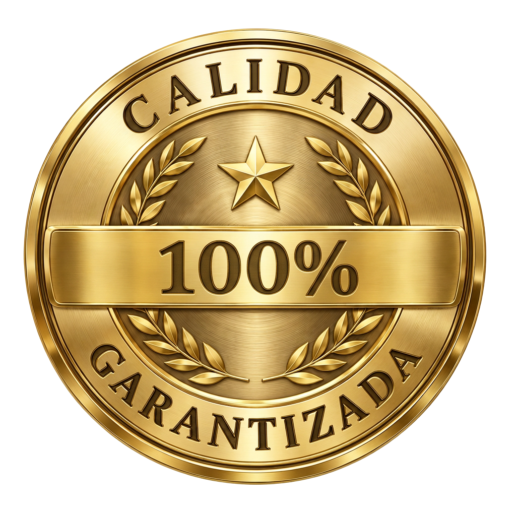 Sello dorado de calidad garantizada 100%